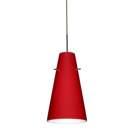 Besa Lighting Cierro Cord Pendant, Ruby Matte, Bronze Finish, 1x100W Incandescent 1JT-4124RM-BR